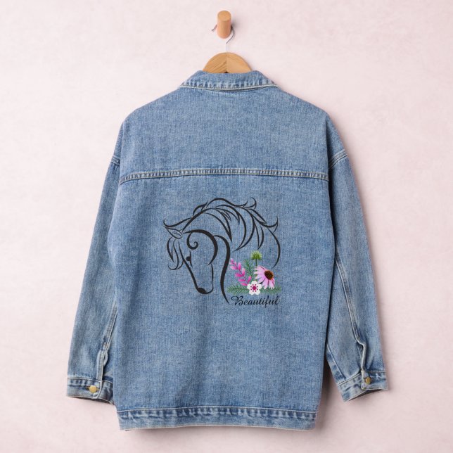 Pferd und Blume Jeansjacke (Hangar)