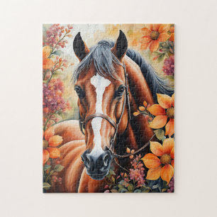 Pferd und Blume Puzzle