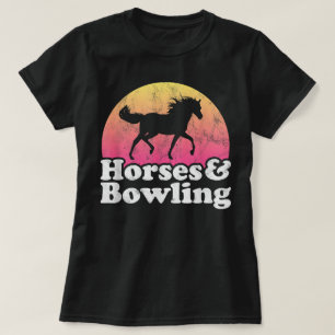Pferd und Bowling Frauen oder Mädchen Pferde T-Shirt