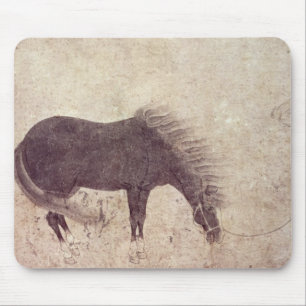 Pferd und Bräutigam im Winter Mousepad