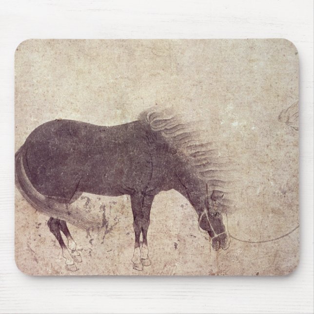 Pferd und Bräutigam im Winter Mousepad (Vorne)
