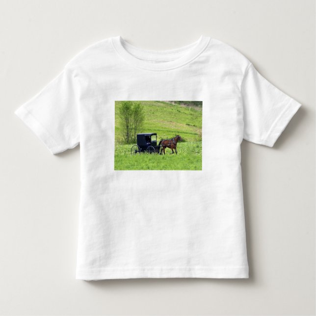 Pferd und Buggy in der Nähe von Berlin, Ohio. Kleinkind T-shirt (Vorderseite)