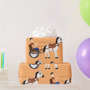 Pferd-und-Buggy-Pony-Kutsche Geschenkpapier