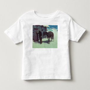 Pferd und Cowboy im Winterschnee Kleinkind T-shirt