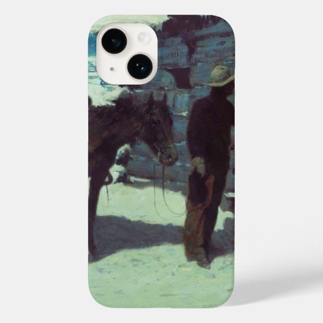 Pferd und Cowboy Winterschnee Case-Mate iPhone Hülle (Rückseite)