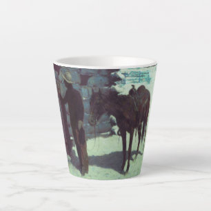 Pferd und Cowboy Winterschnee Milchtasse