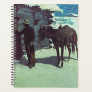 Pferd und Cowboy Winterschnee Planer