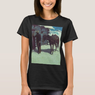 Pferd und Cowboy Winterschnee T-Shirt