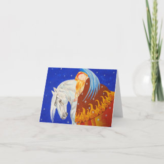 Pferd und Engel Karte