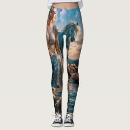 Pferd und Frauen im Wasser Leggings