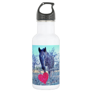 Pferd und Herz Edelstahlflasche