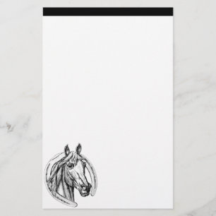 Pferd und Hufeisen stationär Briefpapier