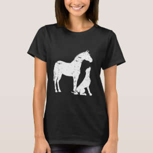 PFERD und HUND Motiv für Frauen und Männer. Pferd  T-Shirt