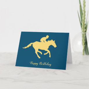 Pferd-und-Jockey-Rennen Geburtstag Karte