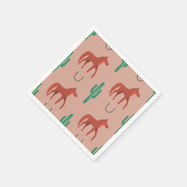 Pferd und Kakteen Serviette