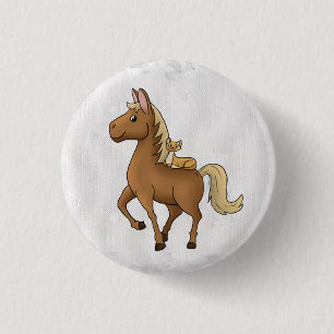 Pferd und Katze Button