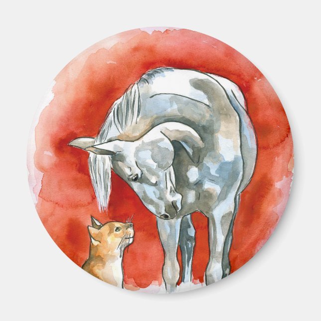 Pferd und Katze Magnet (Vorne)