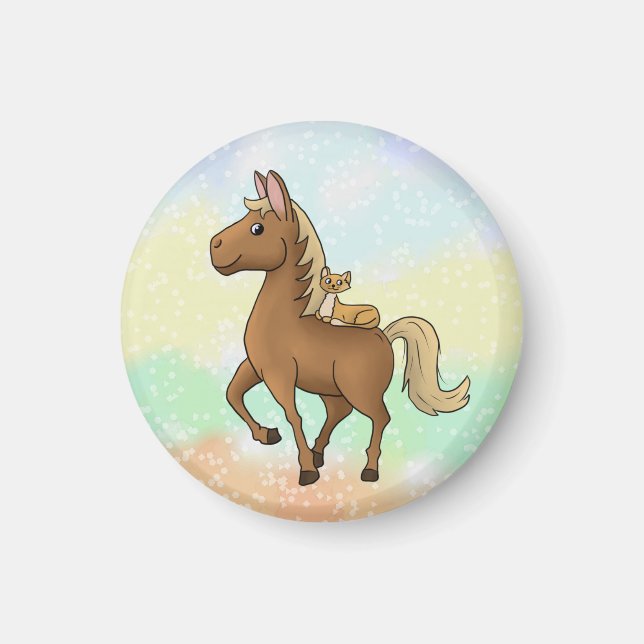Pferd und Katze Magnet (Vorne)