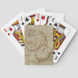Pferd und Kavalier (Stift und Tinte auf Papier) Spielkarten