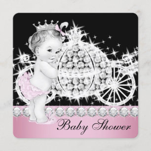 Pferd und Kutsche Pink Prinzessin Baby Shower Einladung