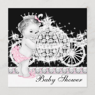 Pferd und Kutsche Pinke Prinzessin Baby Shower Einladung