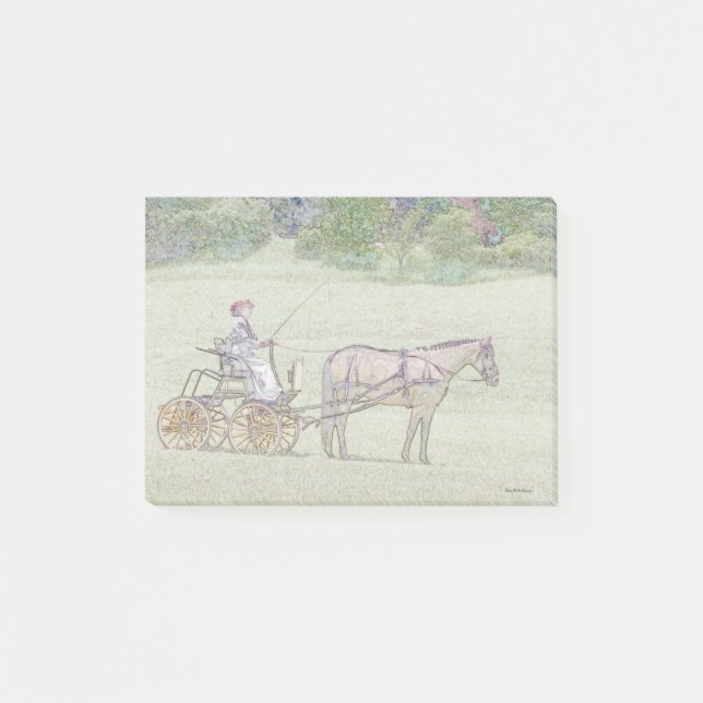 Pferd und Kutsche Post-it Klebezettel (Vorderseite)