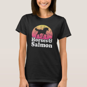 Pferd Und Lachs Frauen Oder Mädchen Pferde T-Shirt