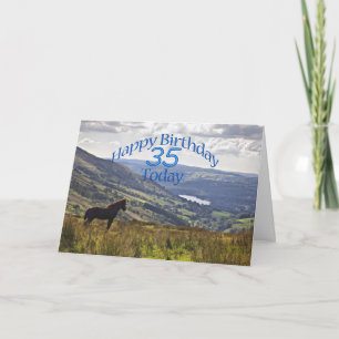 Pferd und Landschaft 35. Geburtstagskarte Karte