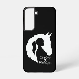 Pferd und Mädchen Pferdeliebhaber Silhouette Herz Samsung Galaxy Hülle