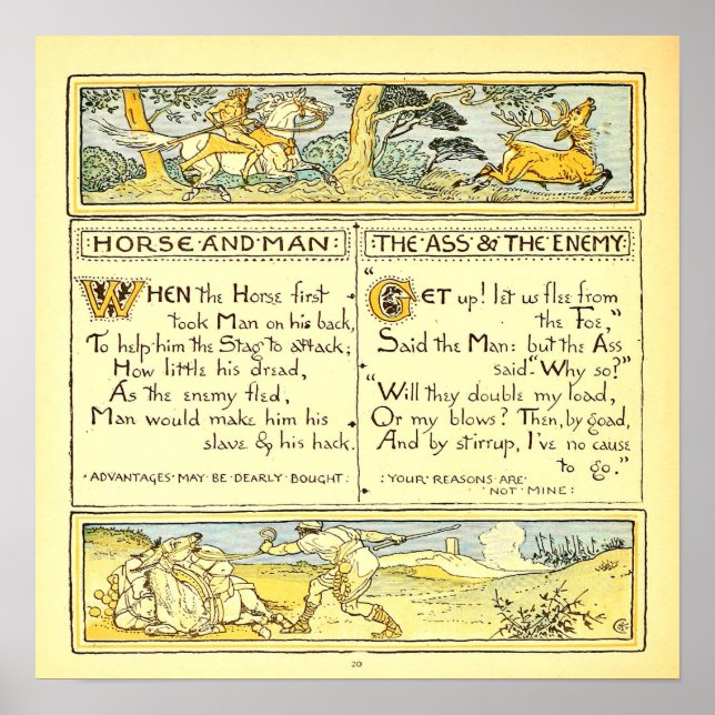 Pferd und Mann Walter Crane Poster (Vorne)