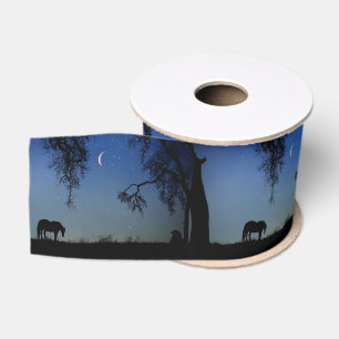 Pferd und Mond Ripsband