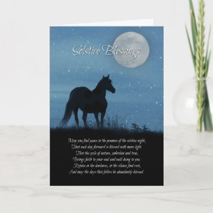 Pferd und Mond Wintersolstice Segen Gedicht Karte