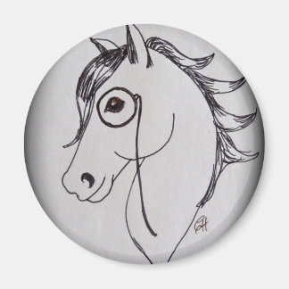 Pferd und Monokel Magnet