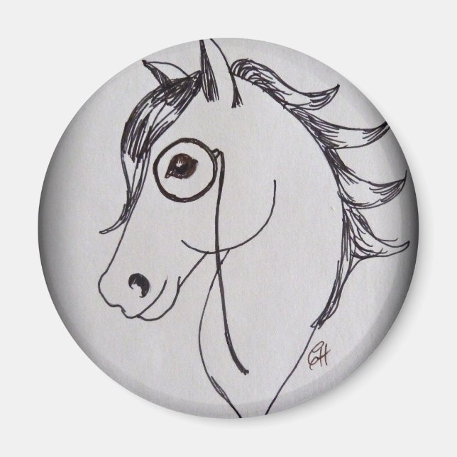 Pferd und Monokel Magnet (Vorne)