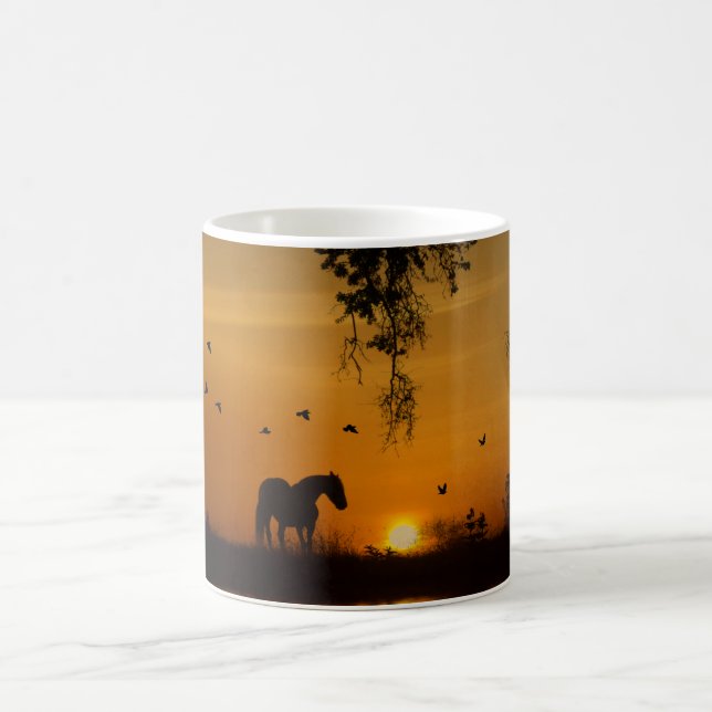 Pferd und Natur Schöne Serene Kaffeetasse (Mittel)
