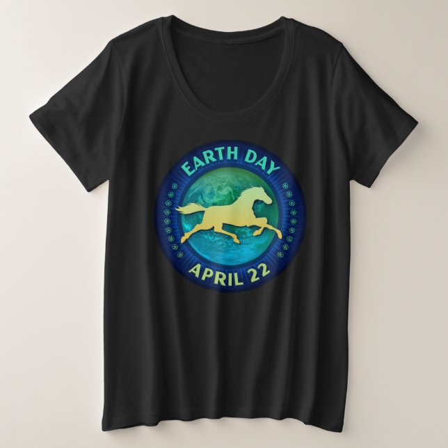 Pferd und Pony Lovers Earth Day Geschenk Große Größe T-Shirt (Design vorne)