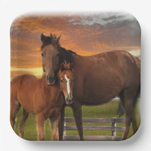 Pferd und Pony Pappteller
