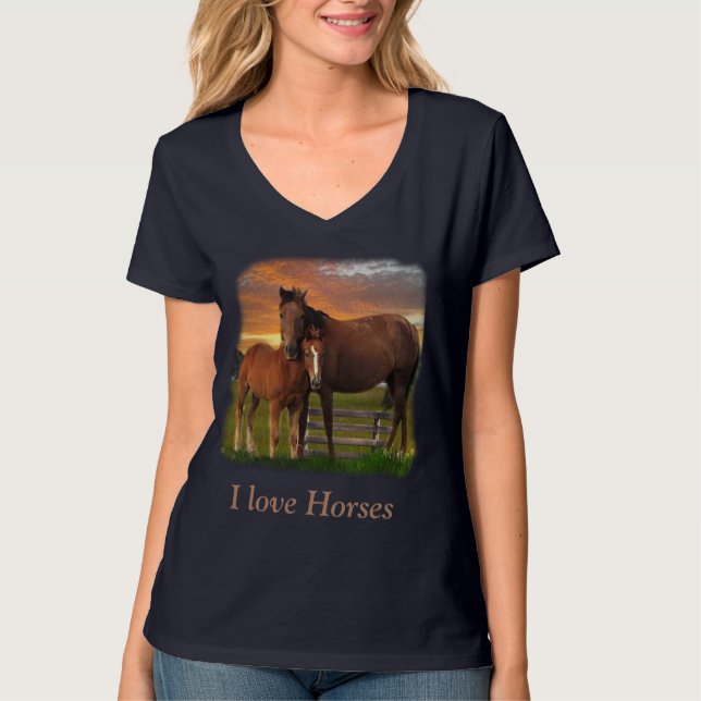 Pferd und Pony T-Shirt (Vorderseite)