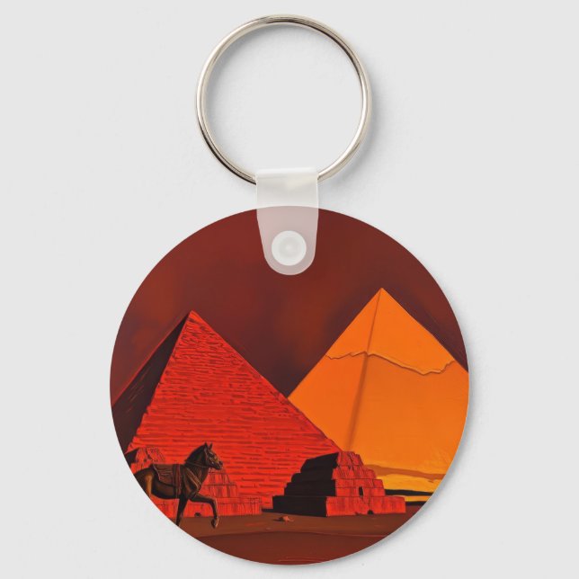Pferd und Pyramide Schlüsselanhänger (Vorderseite)