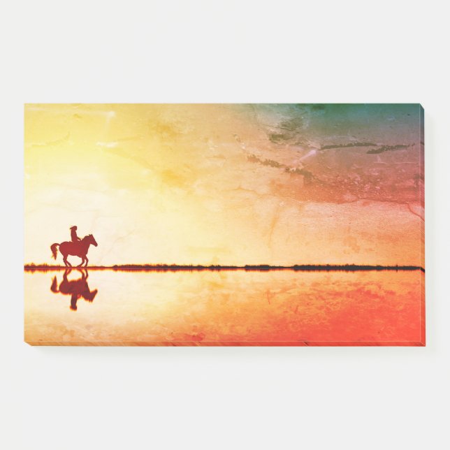 Pferd und Reiter 1 Post-it Klebezettel (Vorderseite)
