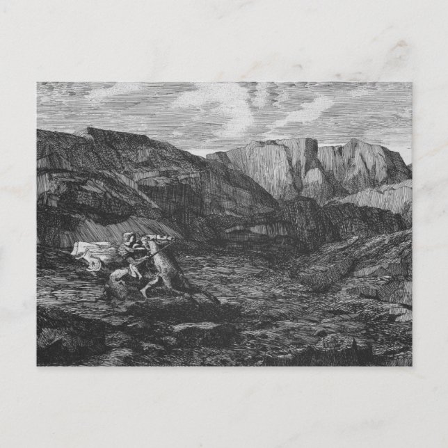 Pferd und Reiter Postkarte (Vorderseite)
