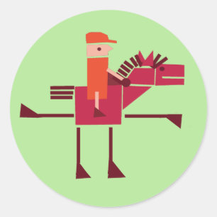 Pferd und Reiter Runder Aufkleber