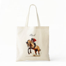 Pferd und Reiter springen in Reitaktion