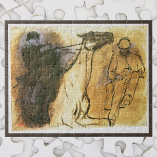 Pferd und Reiter von Edgar Degas, Vintage-Studie-K Puzzle