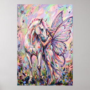 Pferd und Schmetterling Poster