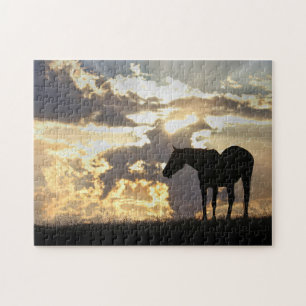 Pferd und Sonne mit Wolken Schönes & Changeling Puzzle