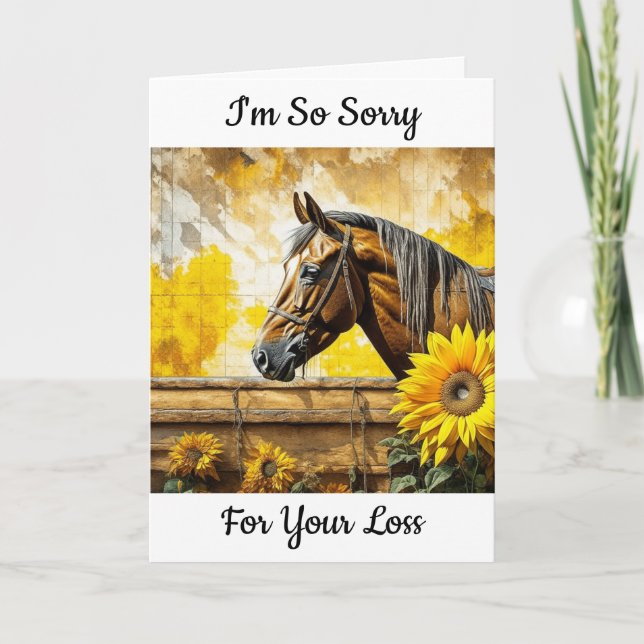 Pferd und Sonnenblumen | Entschuldigung für Ihren  Karte (Vorderseite)