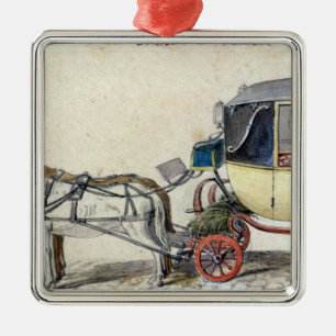 Pferd und Wagen, 1825 Ornament Aus Metall
