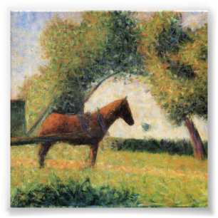 Pferd und Wagen durch Georges Seurat Fotodruck