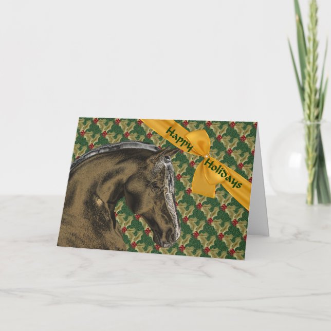 Pferd und Weihnachtskarte Feiertagskarte (Vorderseite)